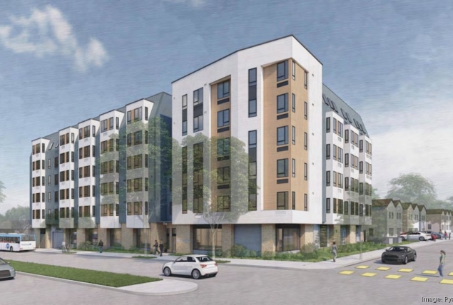 Early renderings of a proposed teacher housing project in Berkeley at 1701 San Pablo Ave.